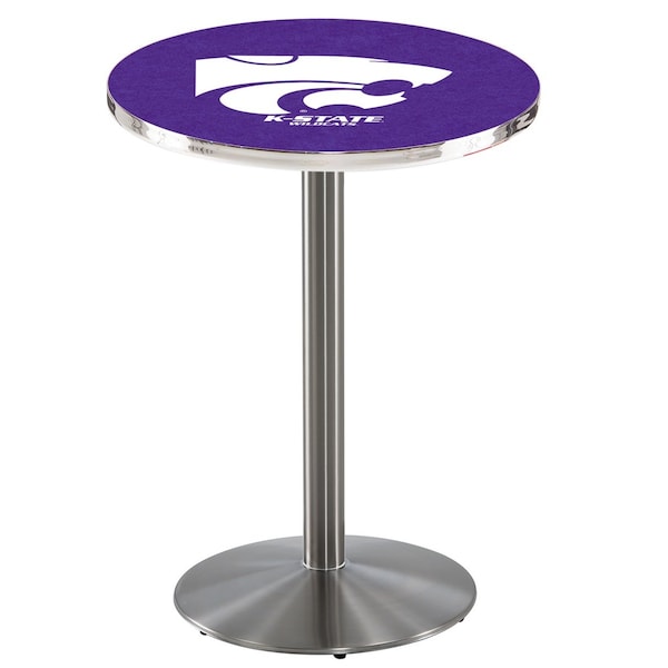 Holland Bar Stool Co 36" Stainless Steel Kansas State Pub Table L214S3628KnsasS - main